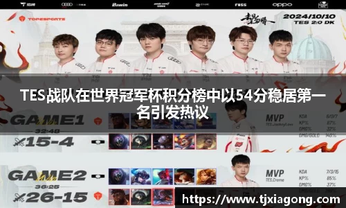 TES战队在世界冠军杯积分榜中以54分稳居第一名引发热议